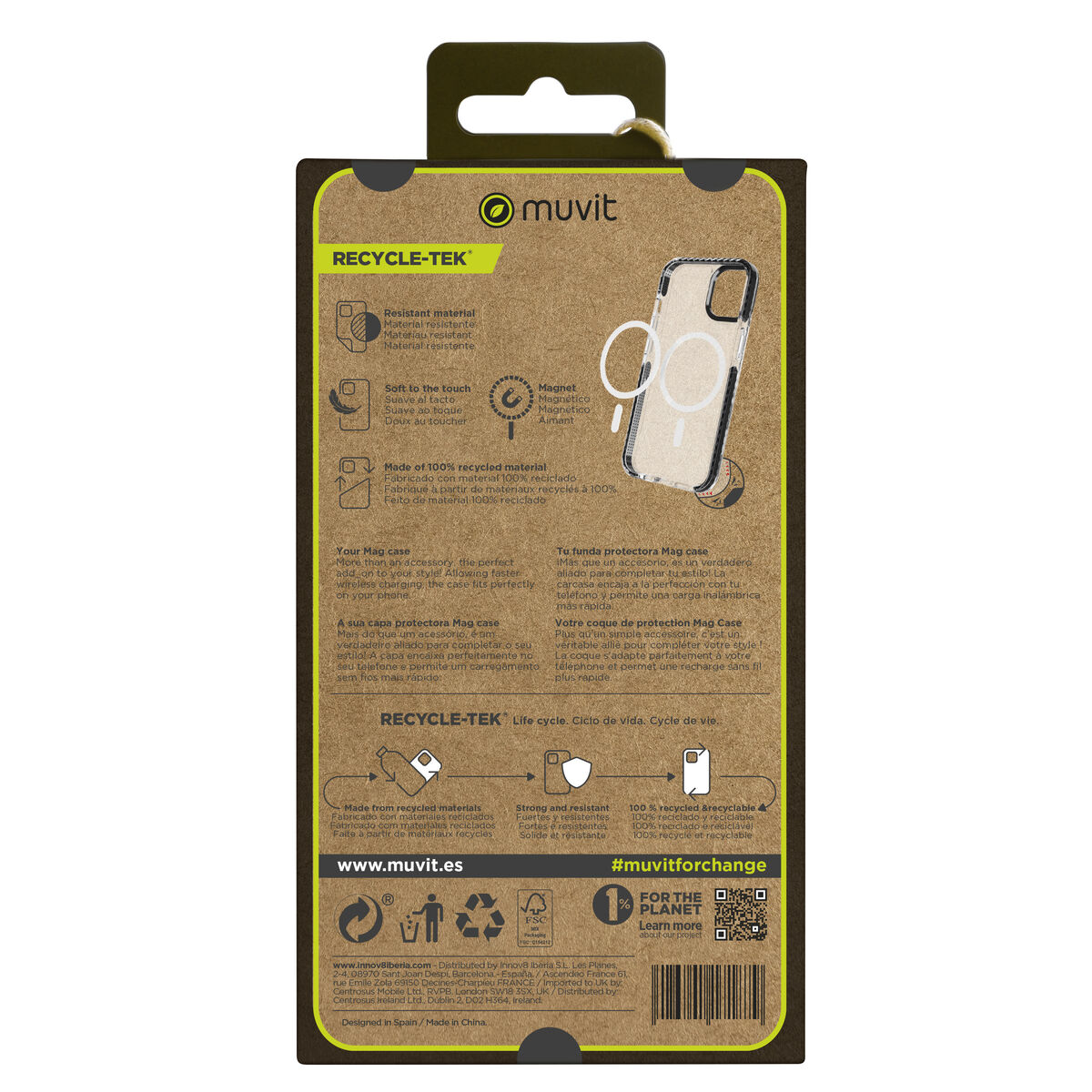 Husă pentru Mobil Muvit for Change iPhone 15 Pro Max Clear Magnetic