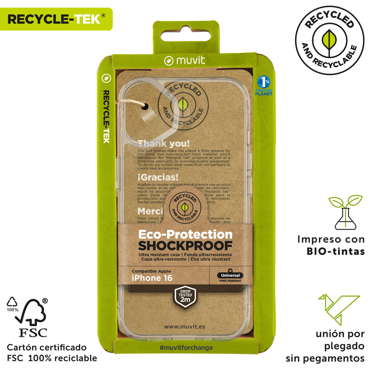 Husă pentru Mobil Muvit for Change iPhone 16