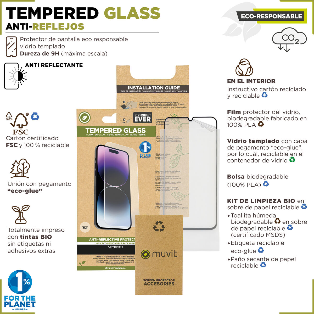 Protector de Ecran pentru Mobil Muvit for Change iPhone 15 Pro Max