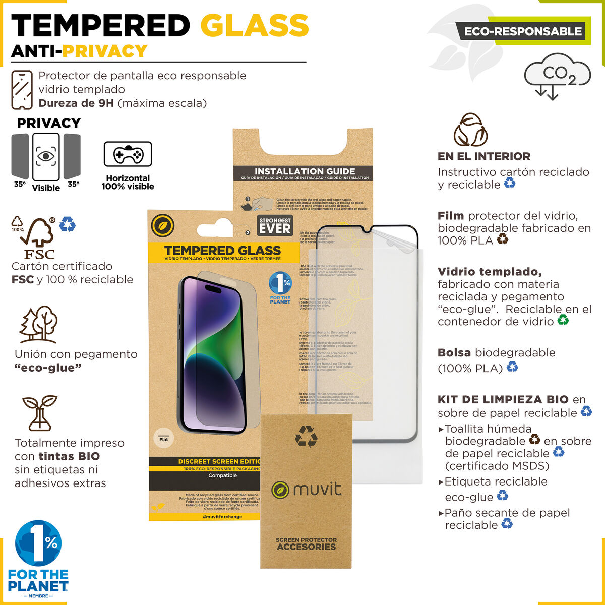 Protector de Ecran pentru Mobil Muvit for Change iPhone 15