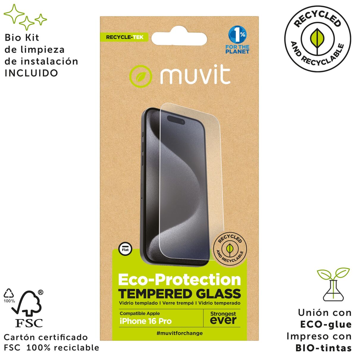 Protector de Ecran pentru Mobil Muvit iPhone 17/17 Pro/16 Pro