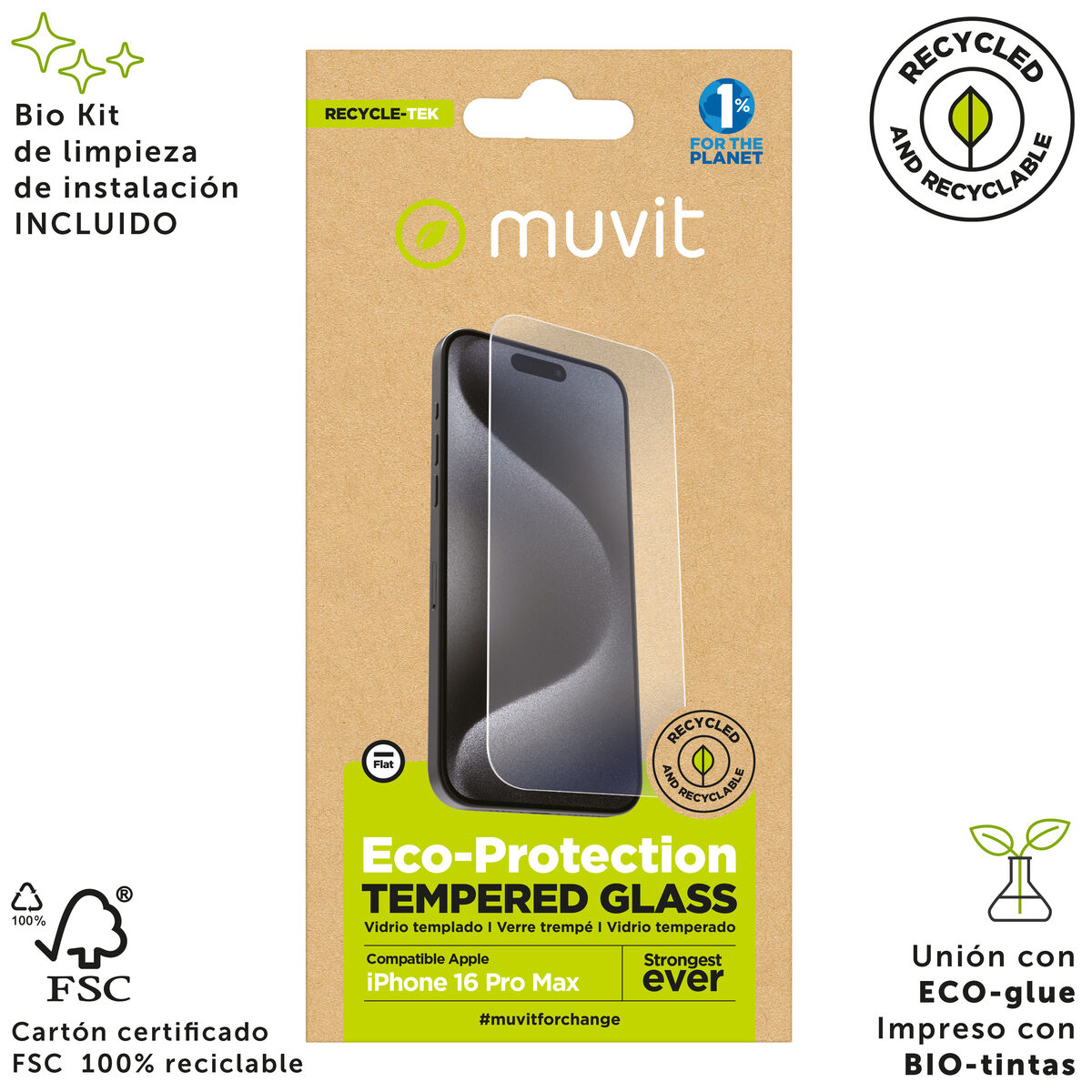 Protector de Ecran pentru Mobil Muvit for Change iPhone 17 Pro Max/16 Pro Max