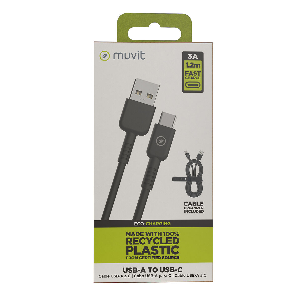 Cablu USB la Lightning Muvit for Change Negru 1,2 m