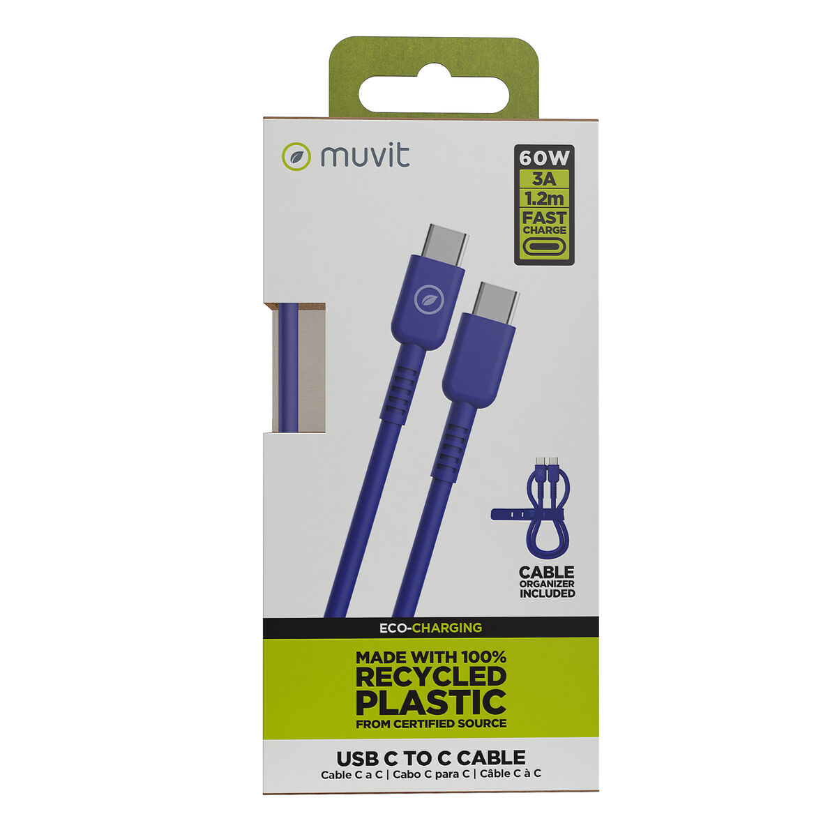 Cablu USB-C la USB-C Muvit for Change Albastru 1,2 m