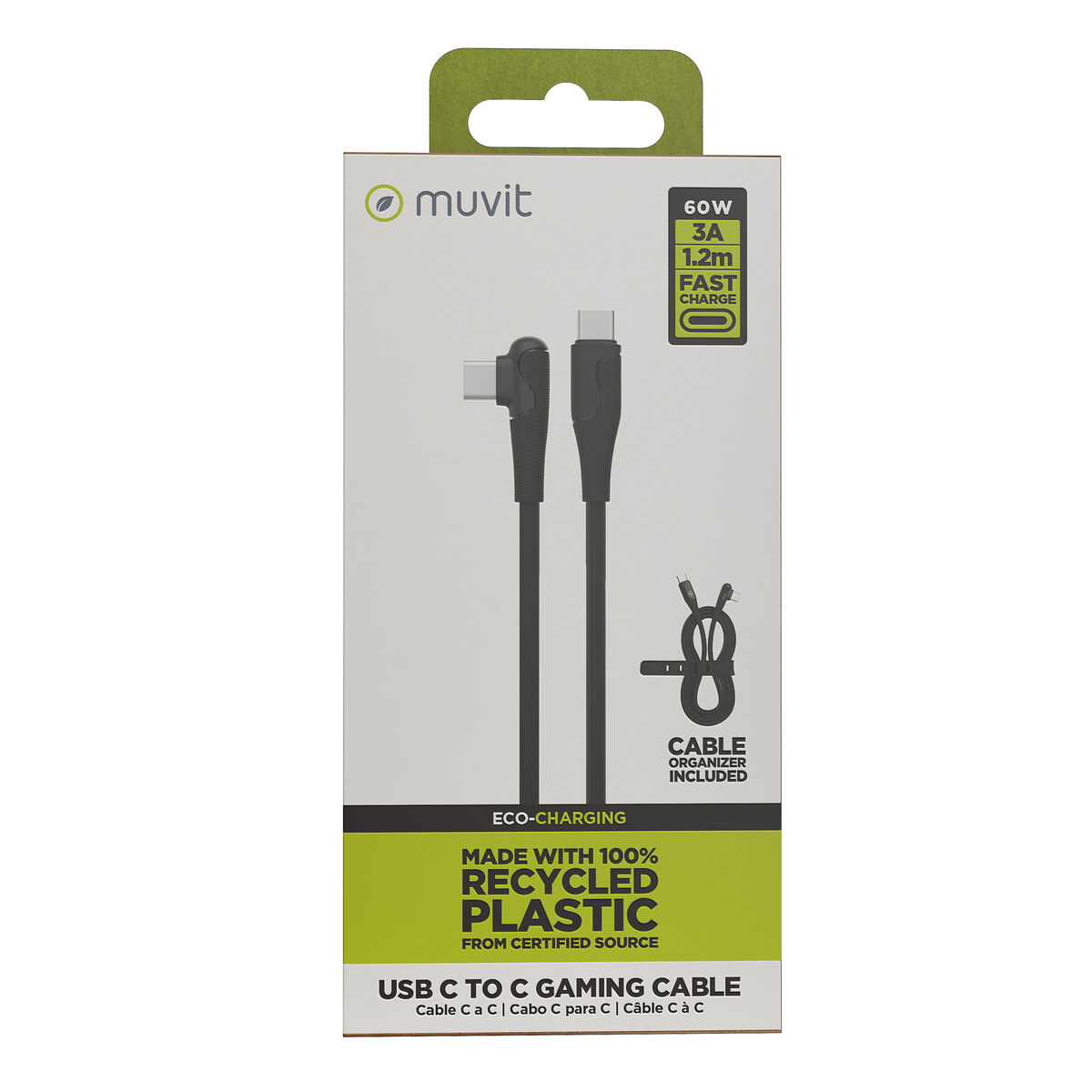 Cablu USB-C la USB-C Muvit for Change Negru 1,2 m