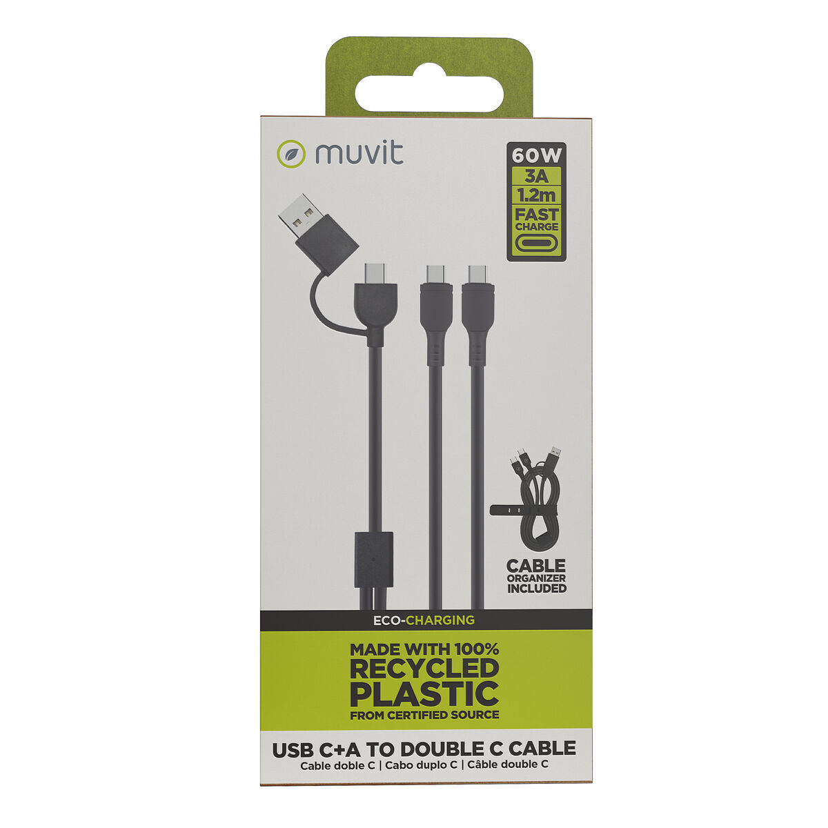 Cablu USB-C Muvit for Change Negru