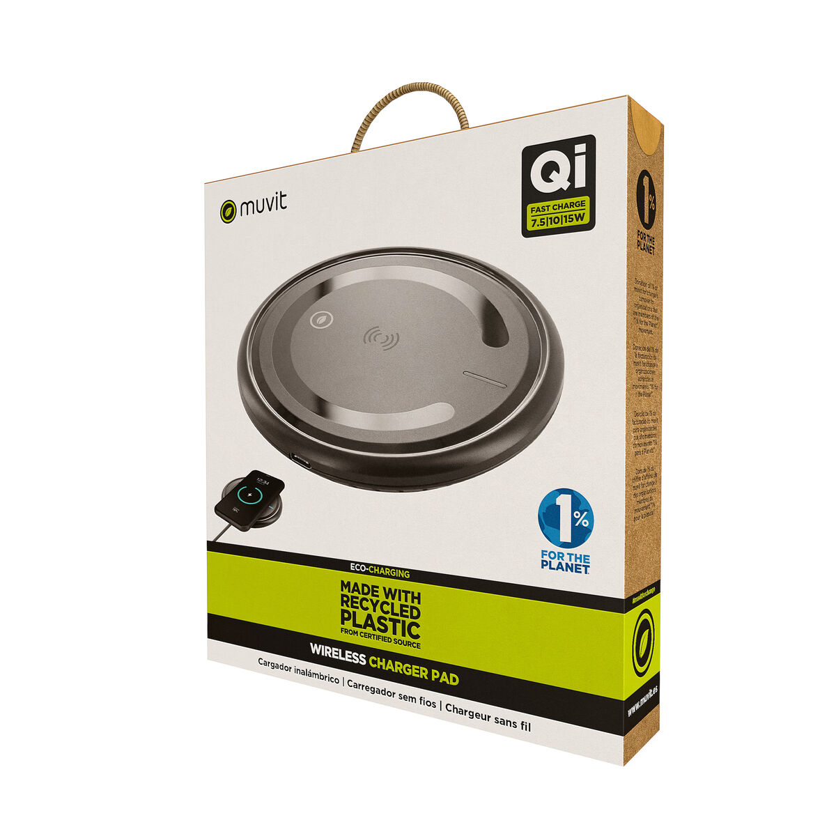 Încărcător Fără Fir Muvit for Change W114-R BLACK Negru