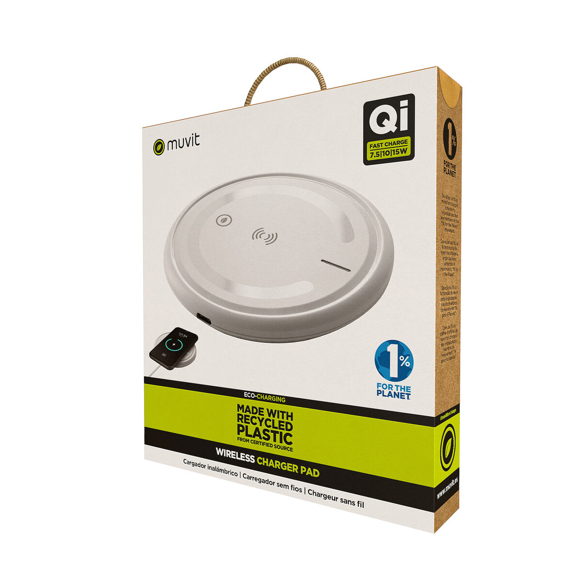 Încărcător Fără Fir Muvit for Change W114-R WHITE Alb