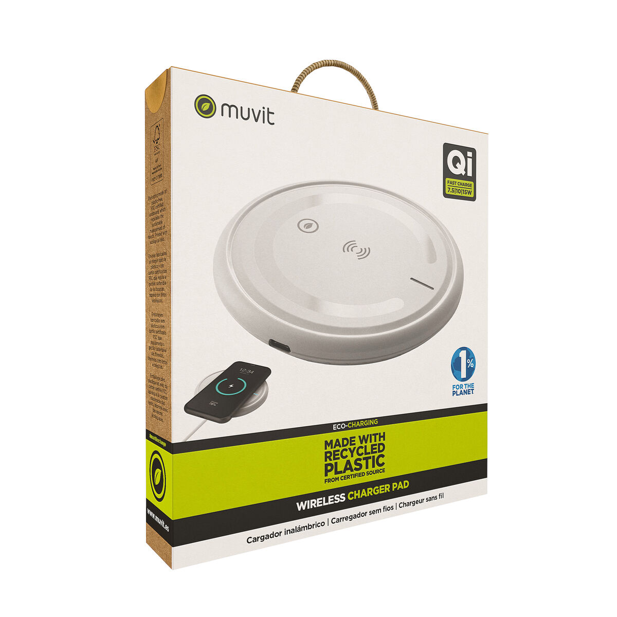 Încărcător Fără Fir Muvit for Change W114-R WHITE Alb