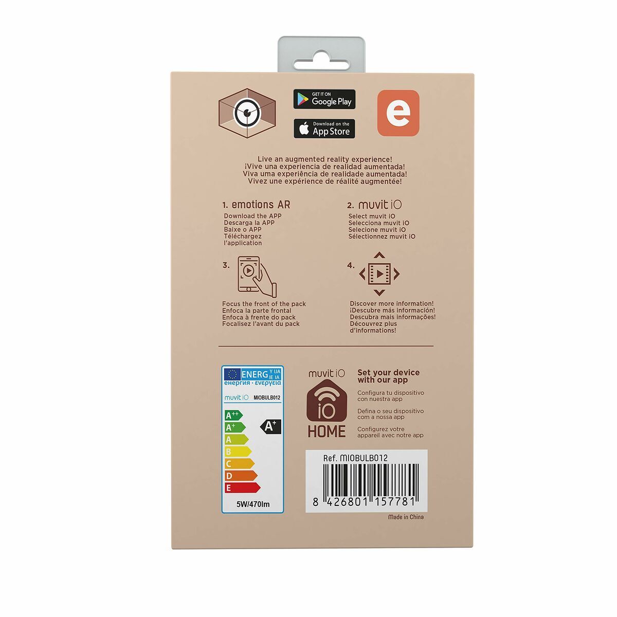 Bec Inteligent Muvit iO 5 W E27 1800 K 2700 K 480 Lm Wi-Fi