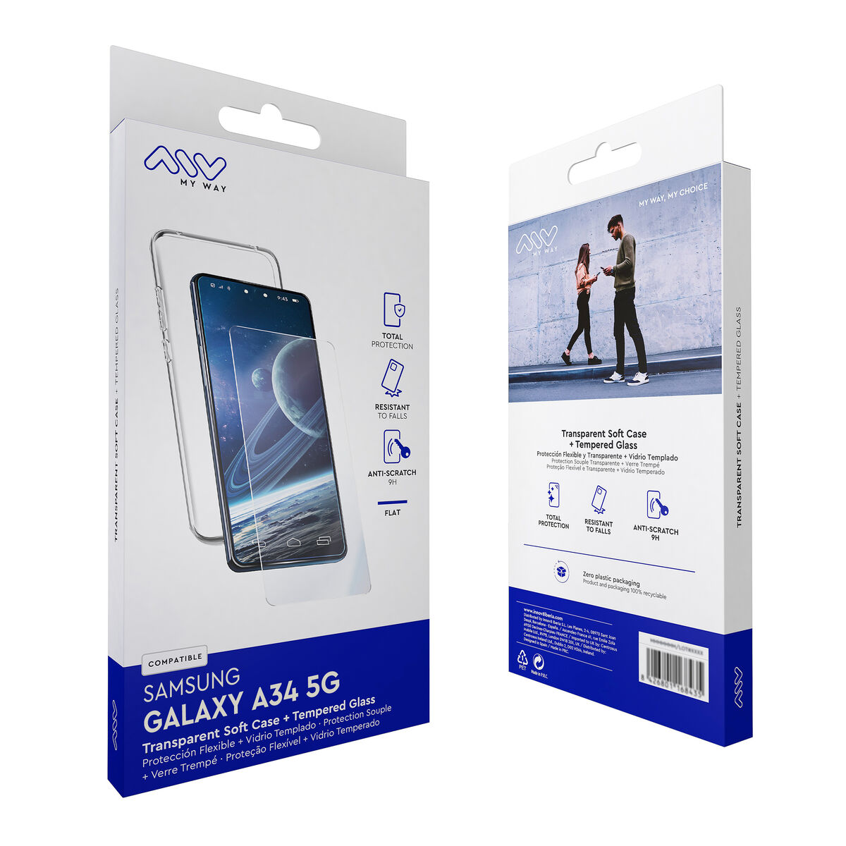 Husă și Protector pentru Mobil Myway Galaxy A34 5G Samsung Galaxy A34 5G