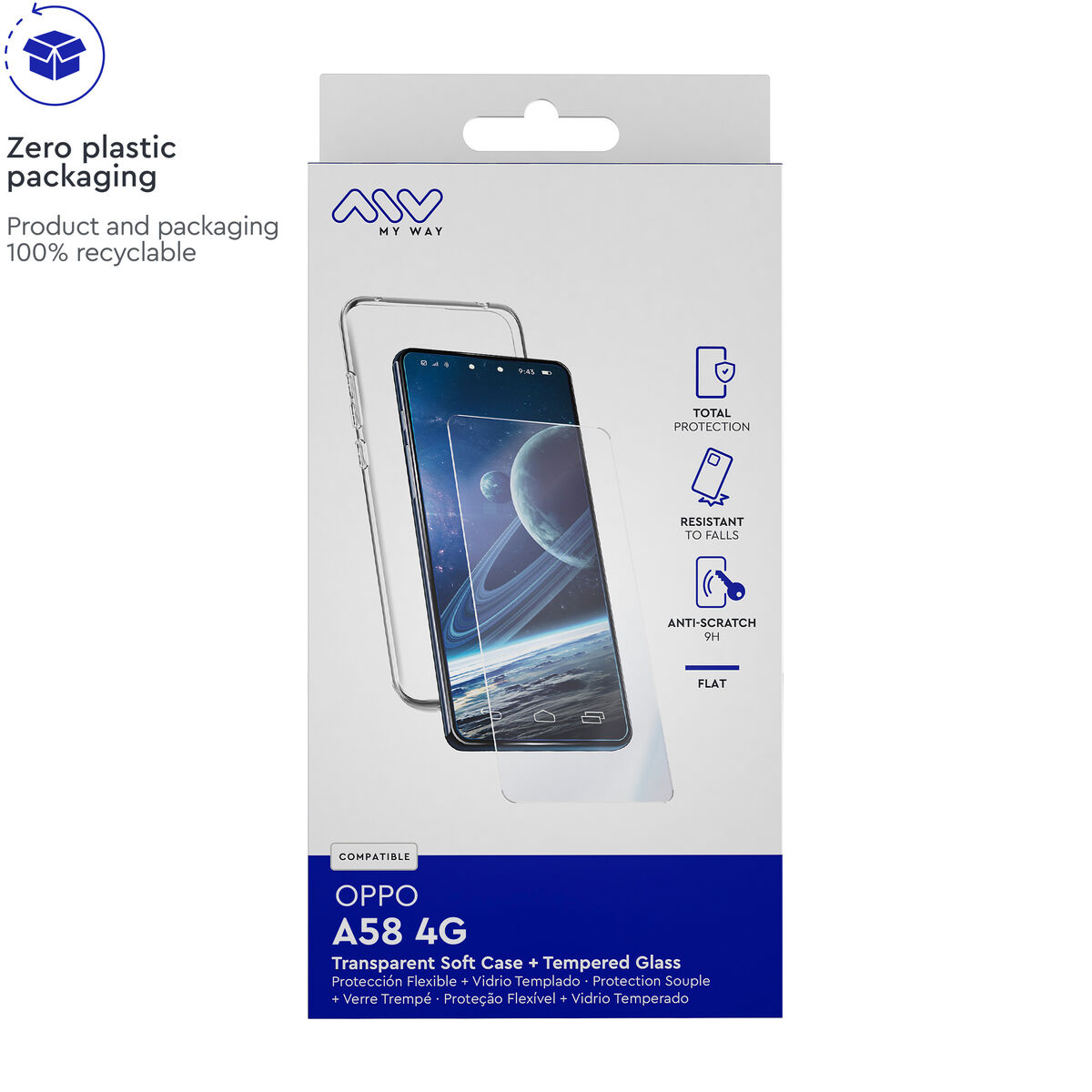 Husă și Protector pentru Mobil Myway A58 4G Oppo A57s
