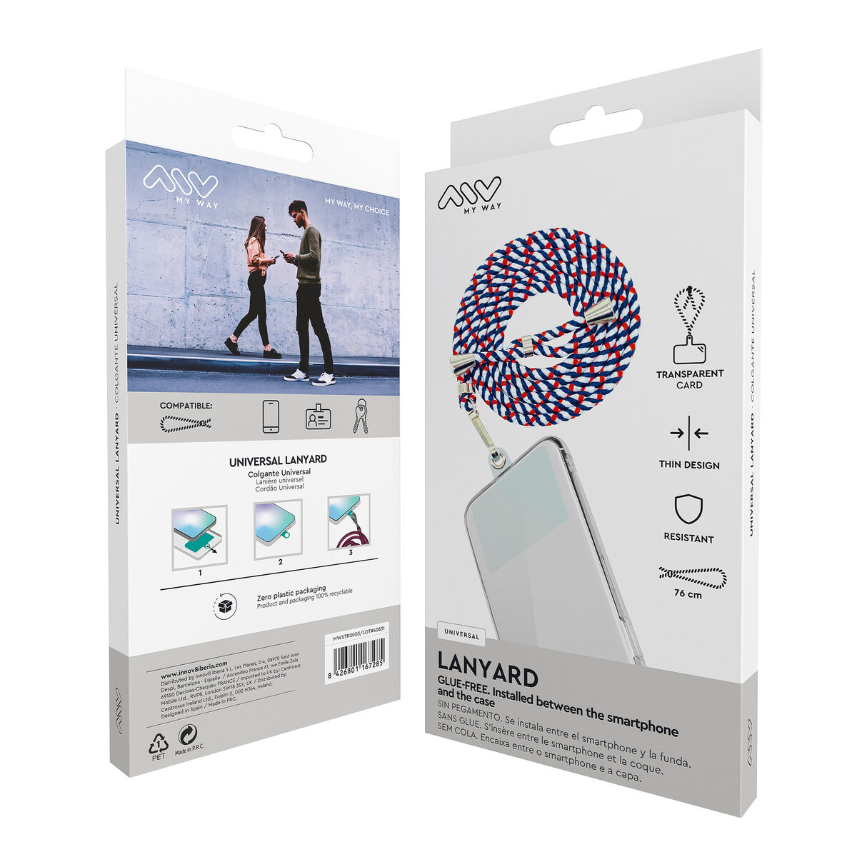 Șnur telefon mobil Myway Albastru Roșu