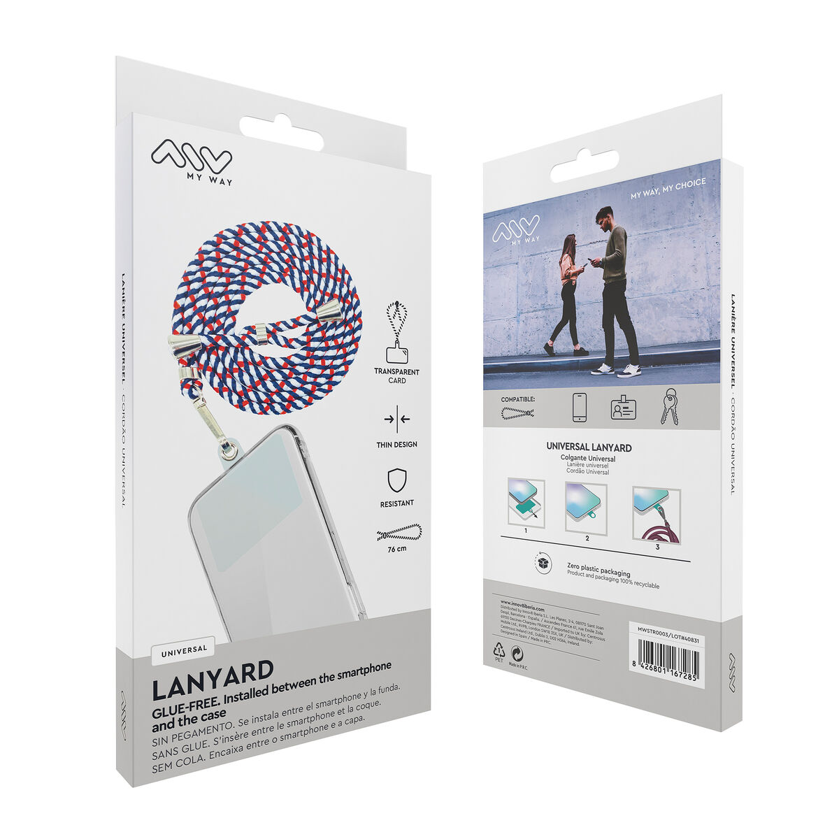 Șnur telefon mobil Myway Albastru Roșu