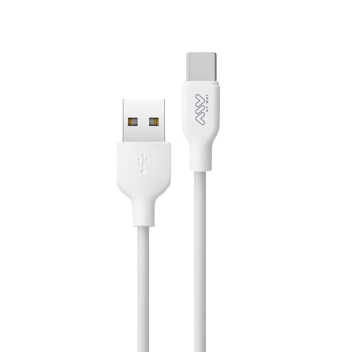 Cablu USB A la USB-C Myway Alb Negru 1 m