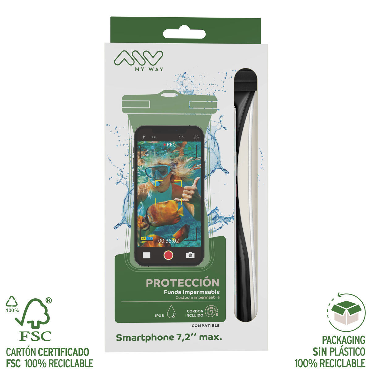 Husă Acvatică Myway Floating Negru Universal 7,2" (7")