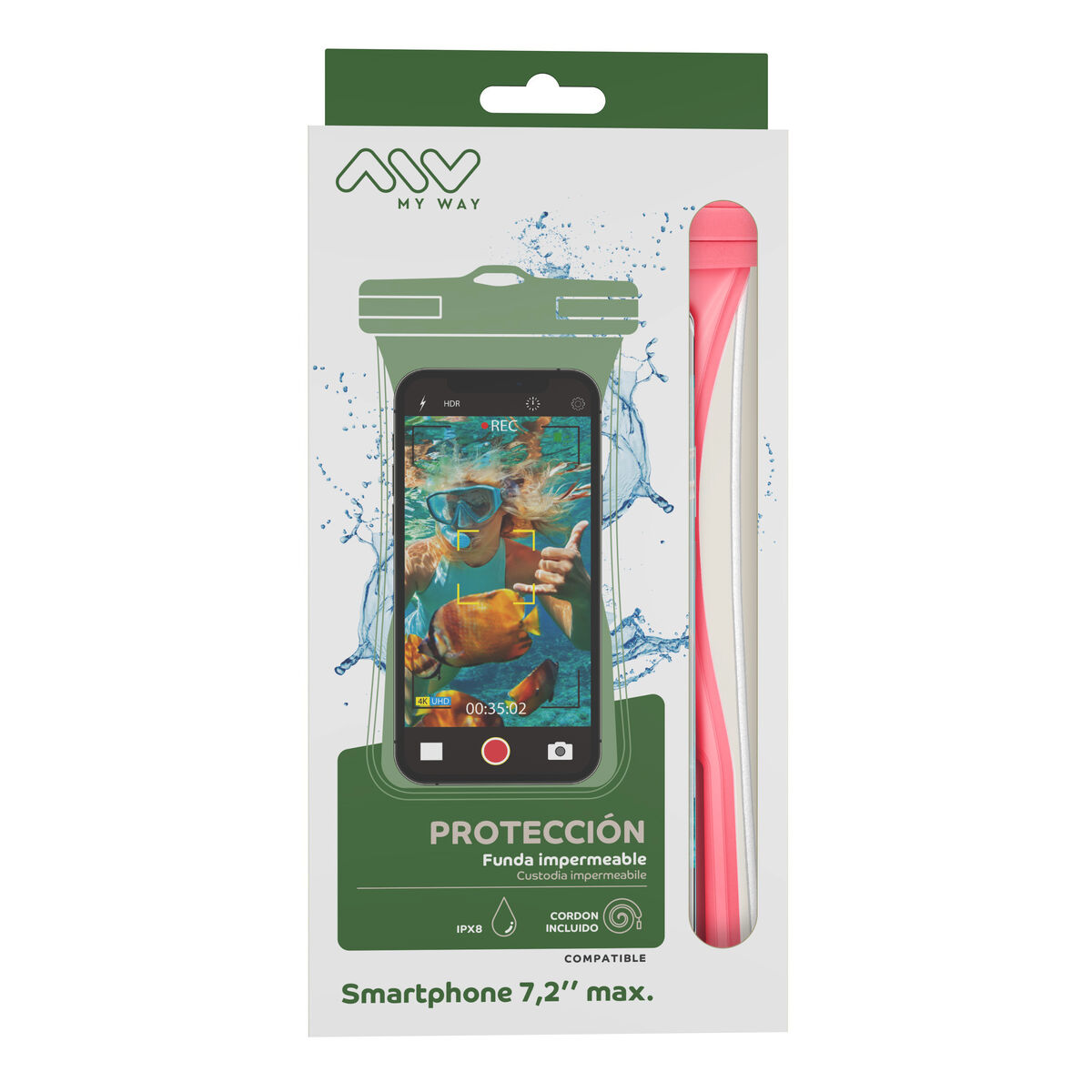 Husă Acvatică Myway Floating Roz Universal 7,2" (7")