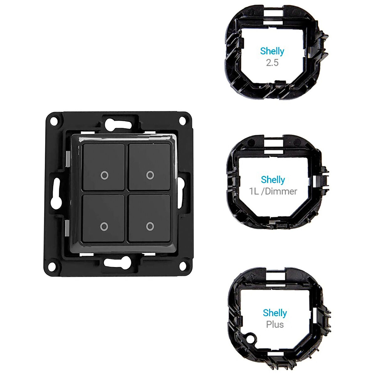 Întrerupător lumină Shelly WS4 BLACK Negru