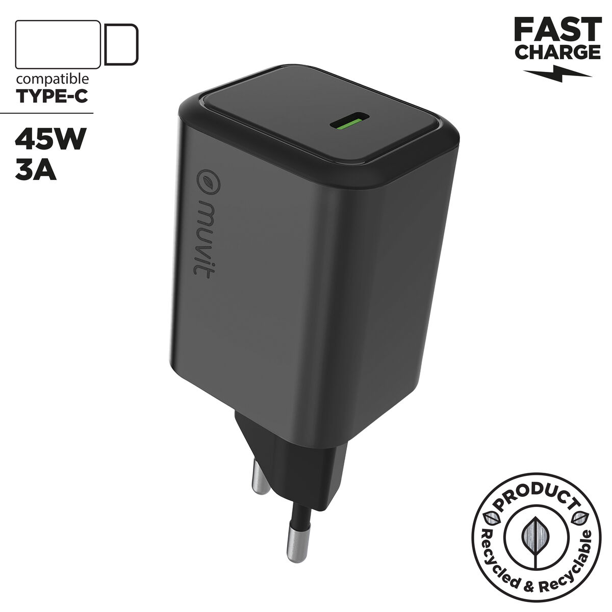 Încărcător de Perete Muvit WUEU66-45-C Alb 45 W