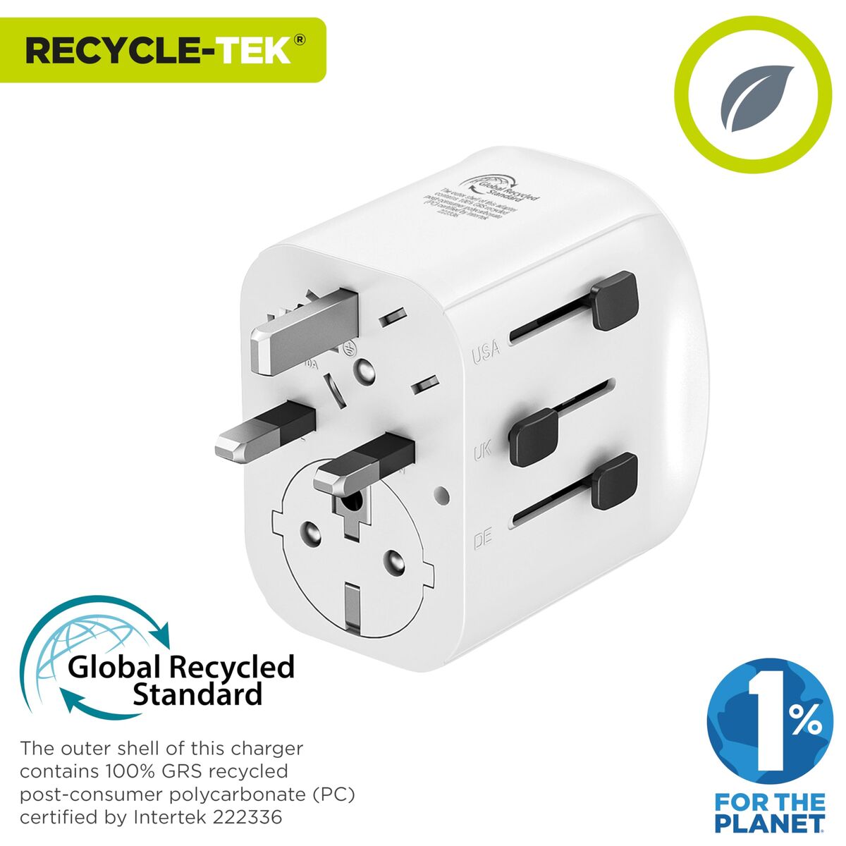 Adaptor universal pentru priză, de voiaj Muvit MCADP0006 Alb 150 W 15 w
