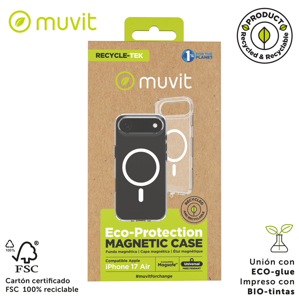 Husă pentru Mobil Muvit for Change iPhone Air Transparent