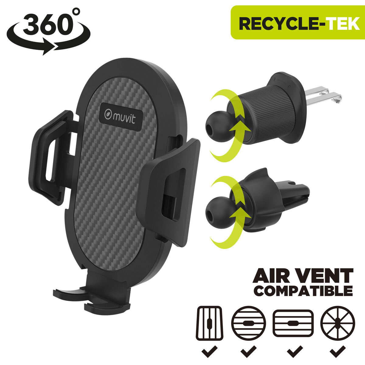 Suport pentru Mașină Muvit Negru 7"