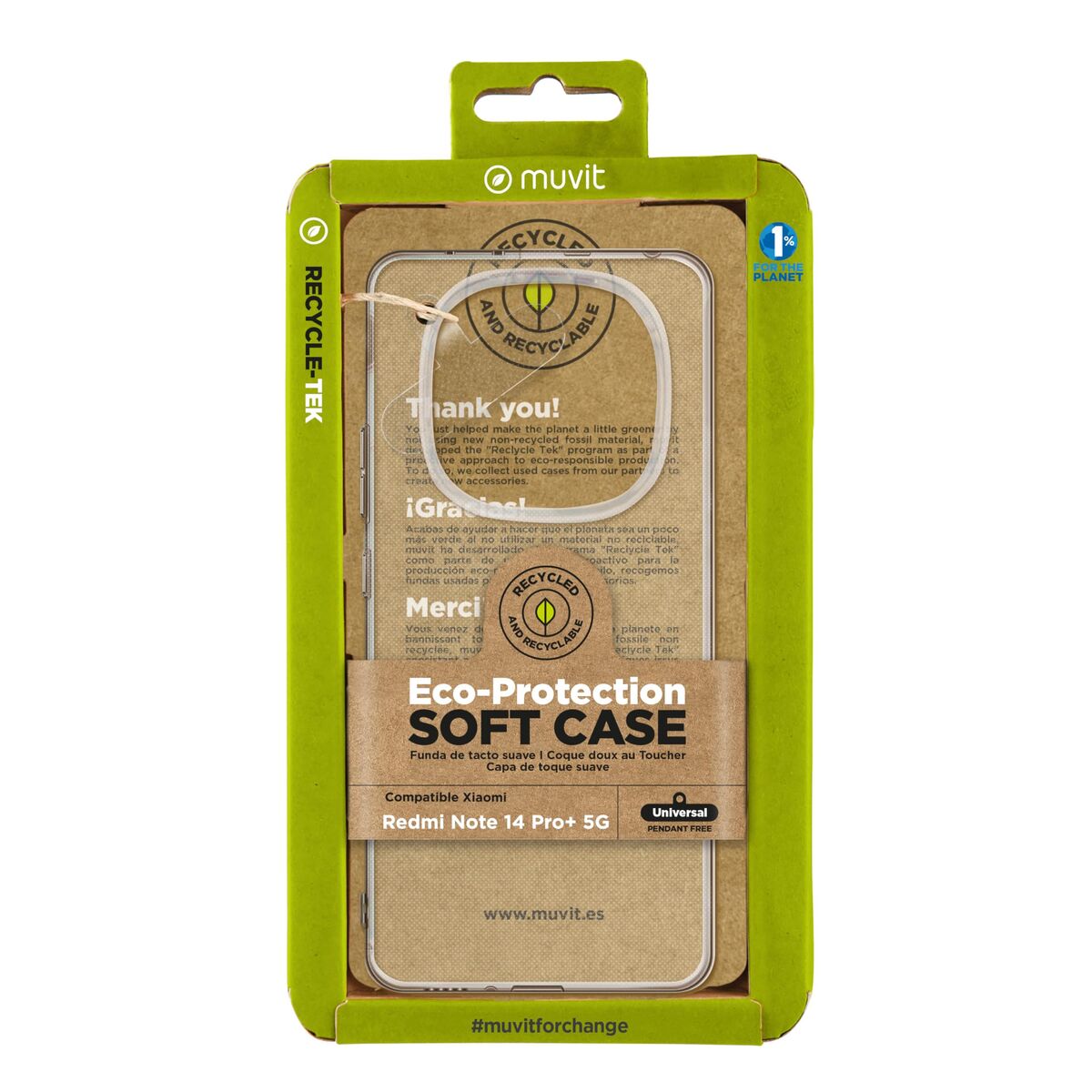 Husă pentru Mobil Muvit Xiaomi Redmi Note 14 Pro+ 5G Transparent