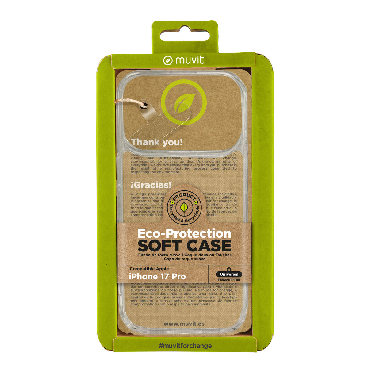 Husă pentru Mobil Muvit for Change iPhone 17 Pro Transparent