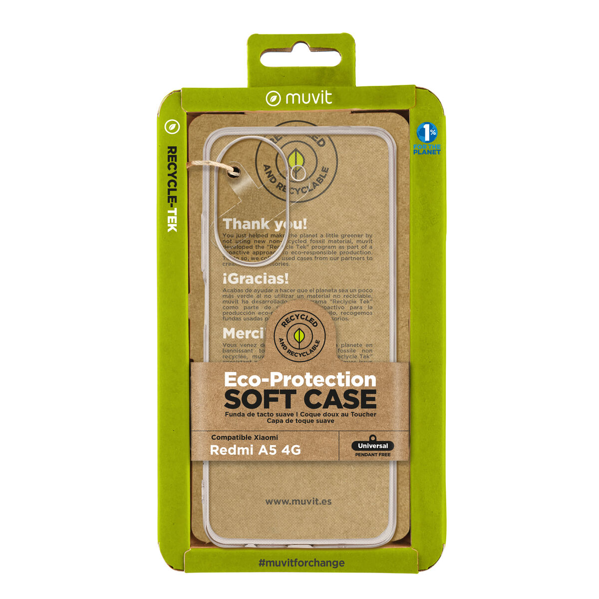 Husă pentru Mobil Muvit for Change Xiaomi Redmi A5 4G Transparent