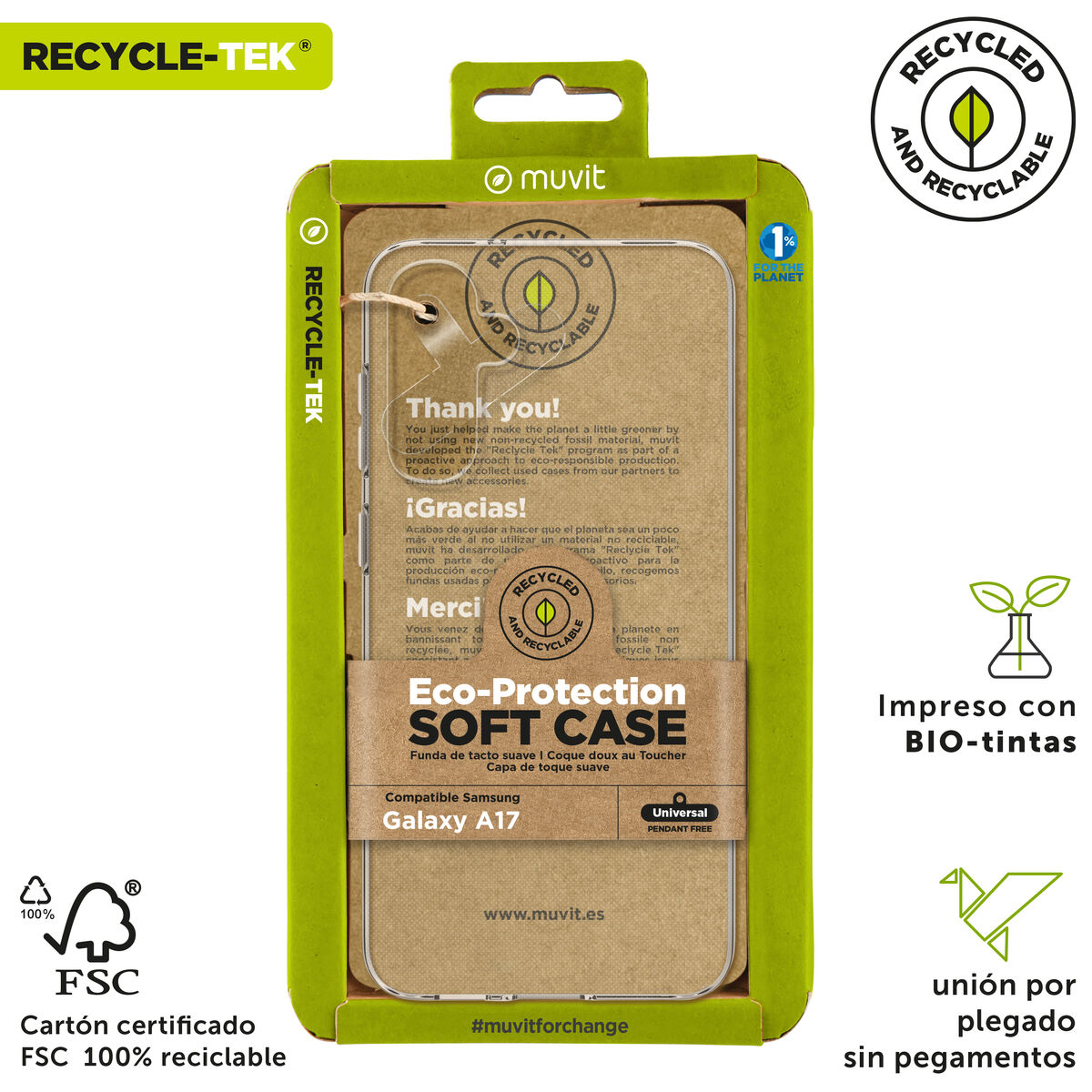 Husă pentru Mobil Muvit for Change Galaxy A17 Transparent