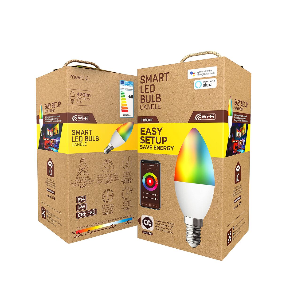 Bec Inteligent Muvit MIOBULB006 Alb Alb cald RGB F 5 W E14 450 lm (2700 K) (6500 K)