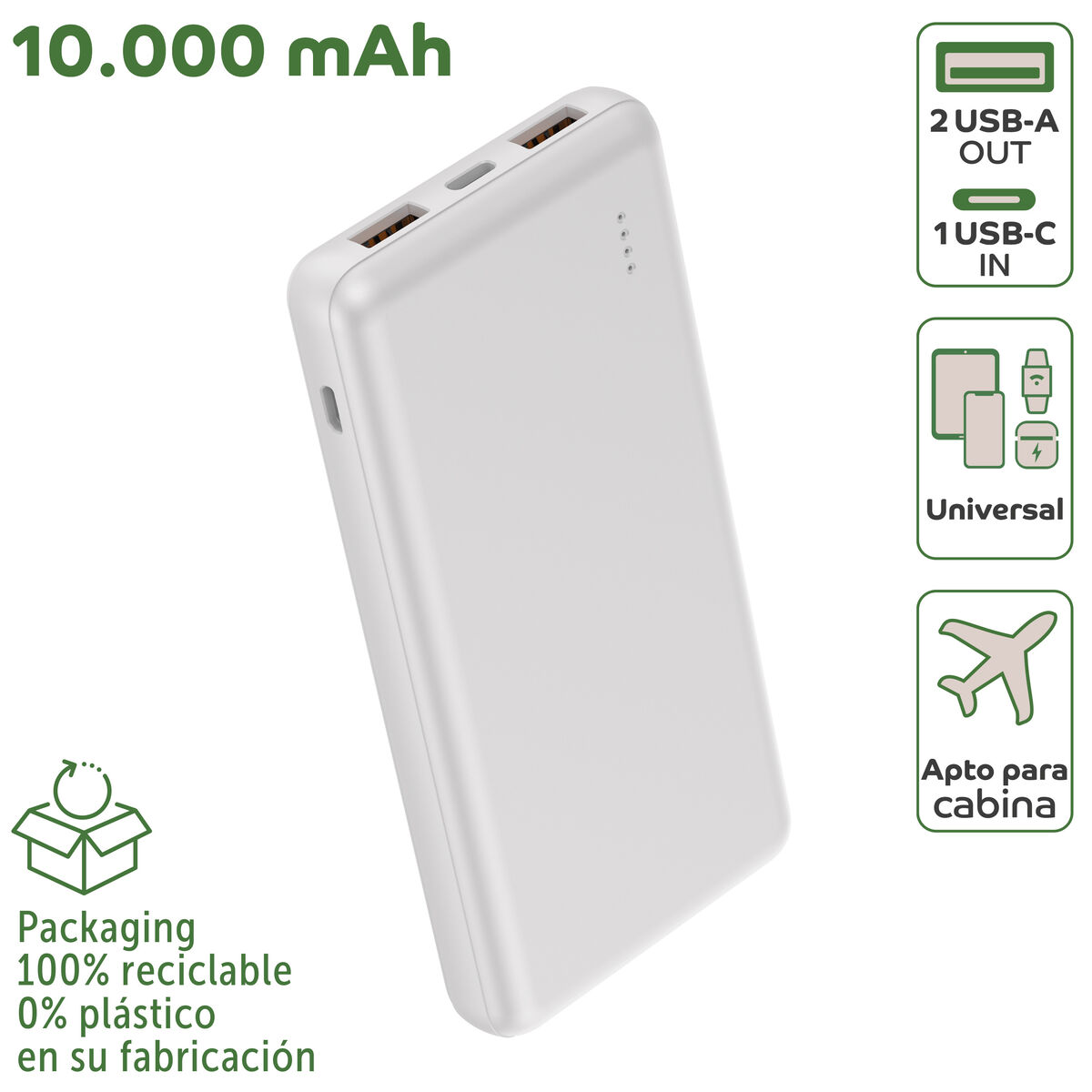 Powerbank Myway Alb 10000 mAh