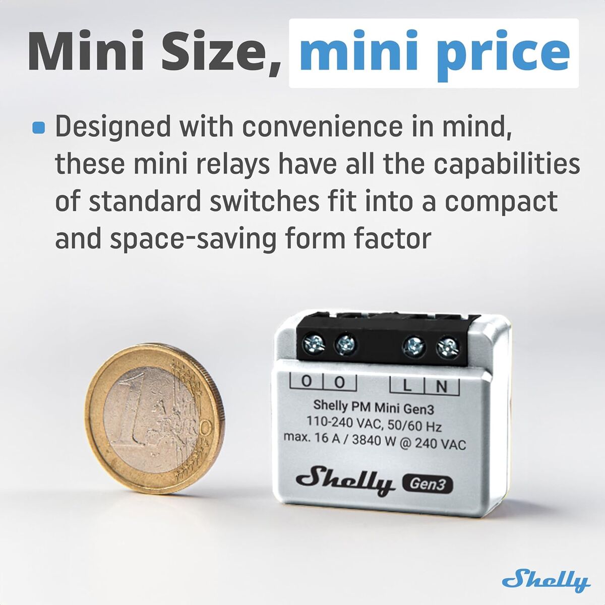 Priză Inteligentă Shelly MINI 1PM GEN3 Bluetooth Wi-Fi Bluetooth 4.2