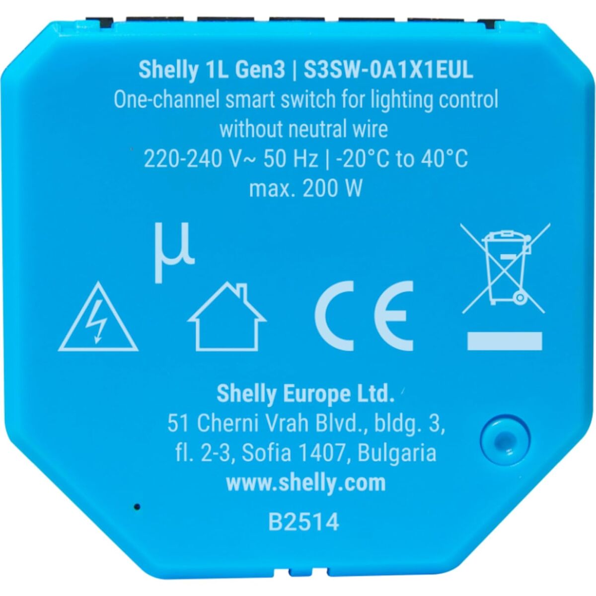 Priză Inteligentă Shelly S3SW-0A2X4EUL Bluetooth Wi-Fi 230 V 16 A