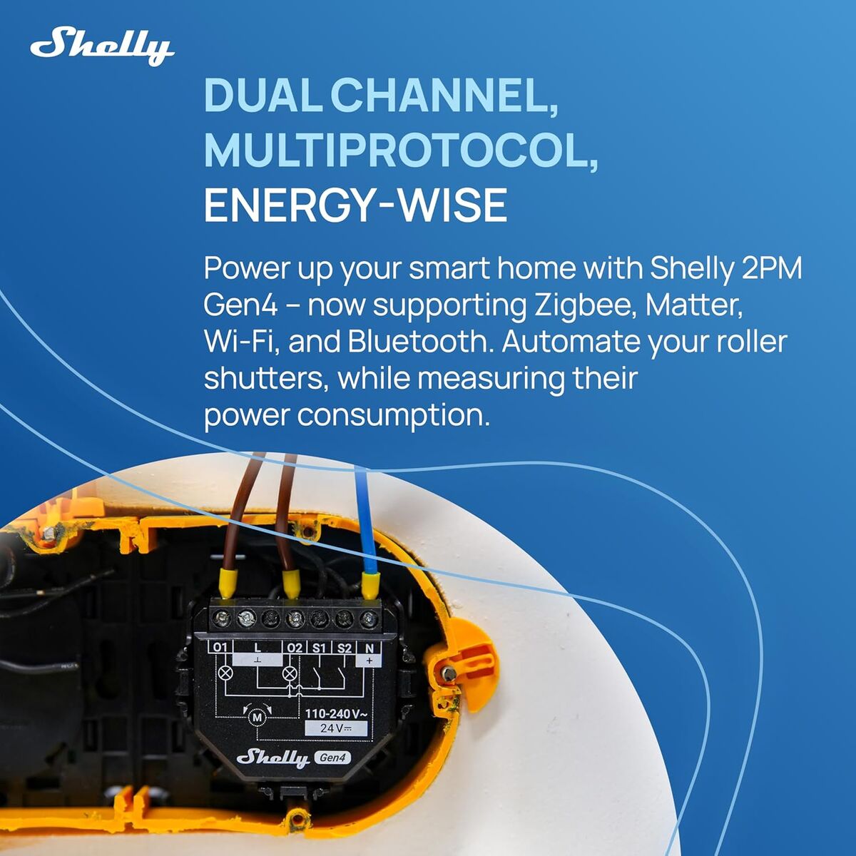 Priză Inteligentă Shelly SHELLY 2PM GEN4 X4 Wi-Fi 230 V 10 A (4 Unități)