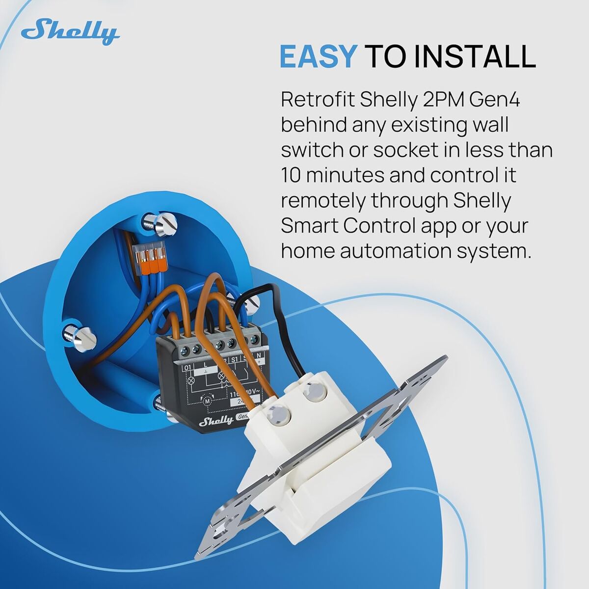 Priză Inteligentă Shelly SHELLY 2PM GEN4 X4 Wi-Fi 230 V 10 A (4 Unități)