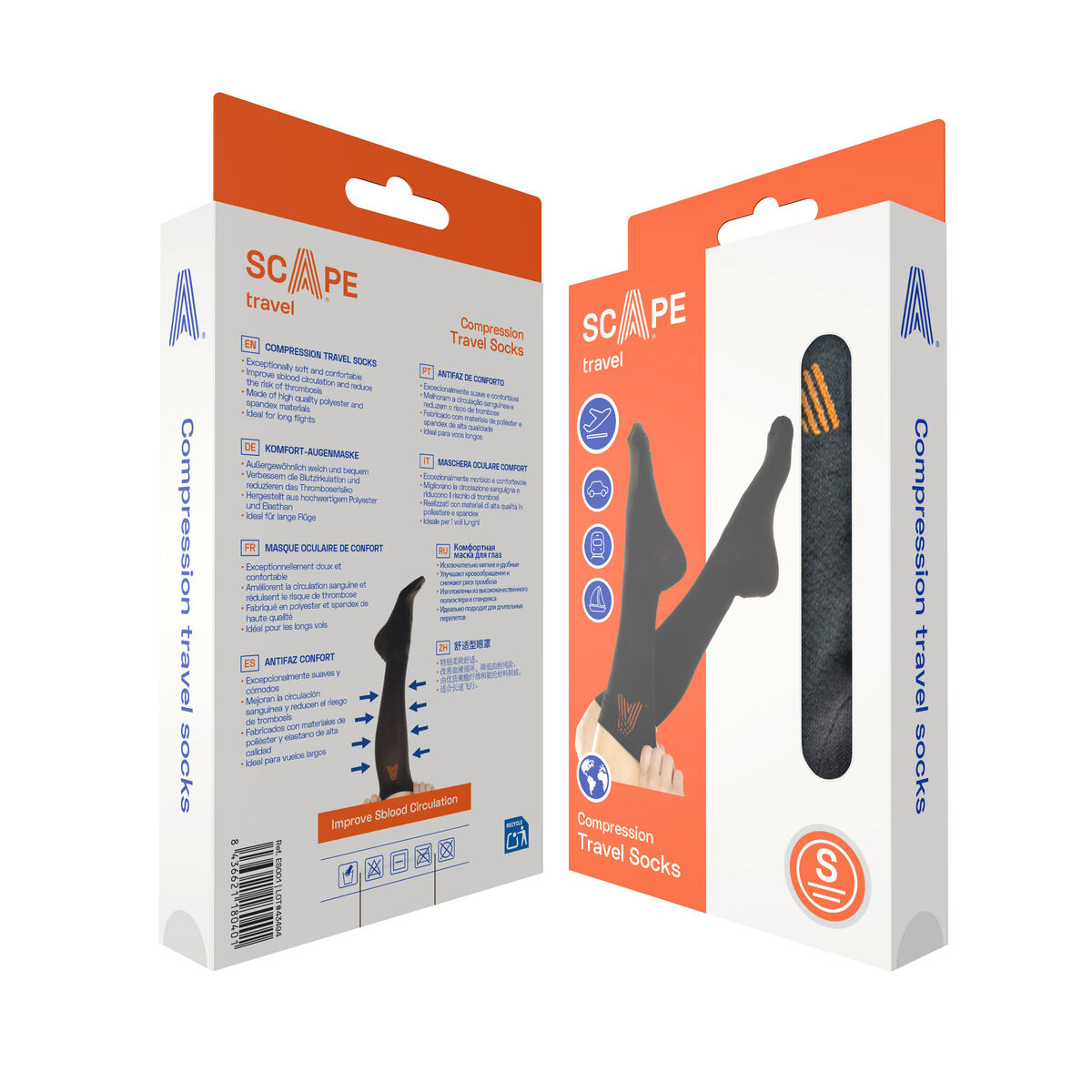 Şosete de Compresie Scape Travel Negru