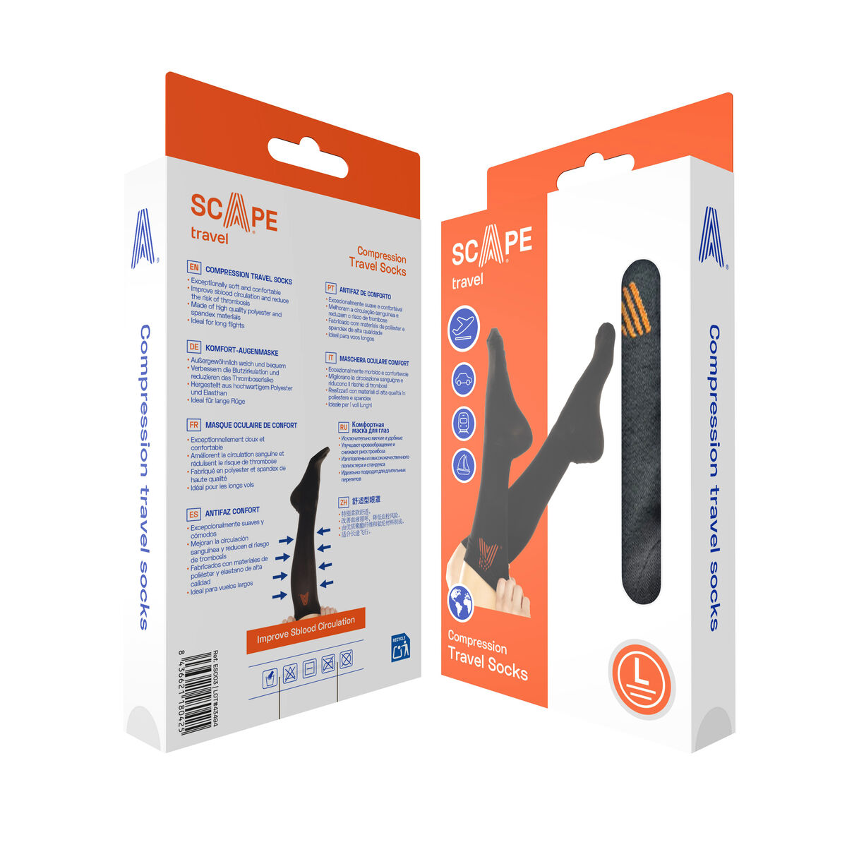 Şosete de Compresie Scape Travel Negru