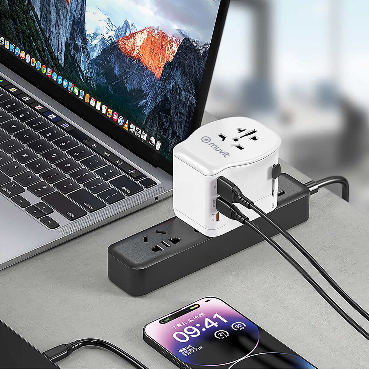 Hoț de priză Muvit for Change Plastic 45 W