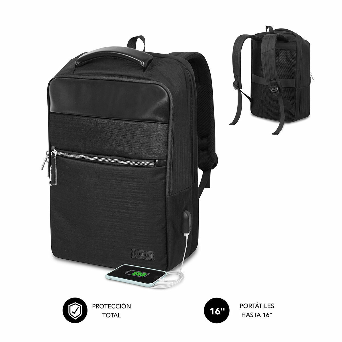 Rucsac pentru Laptop Subblim SUBBP-2BL1015 Negru