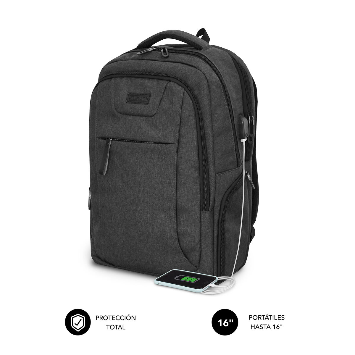 Rucsac pentru Laptop Subblim SUBBP-4PA2100 Negru