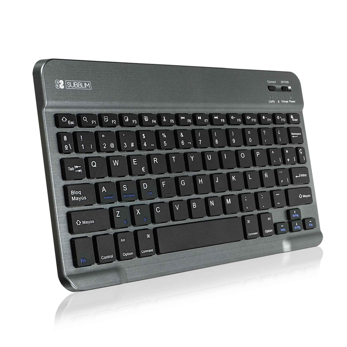 Husă pentru Tabletă și Tastatură Subblim SUB-KT2-BT0002 Gri Qwerty Spaniolă