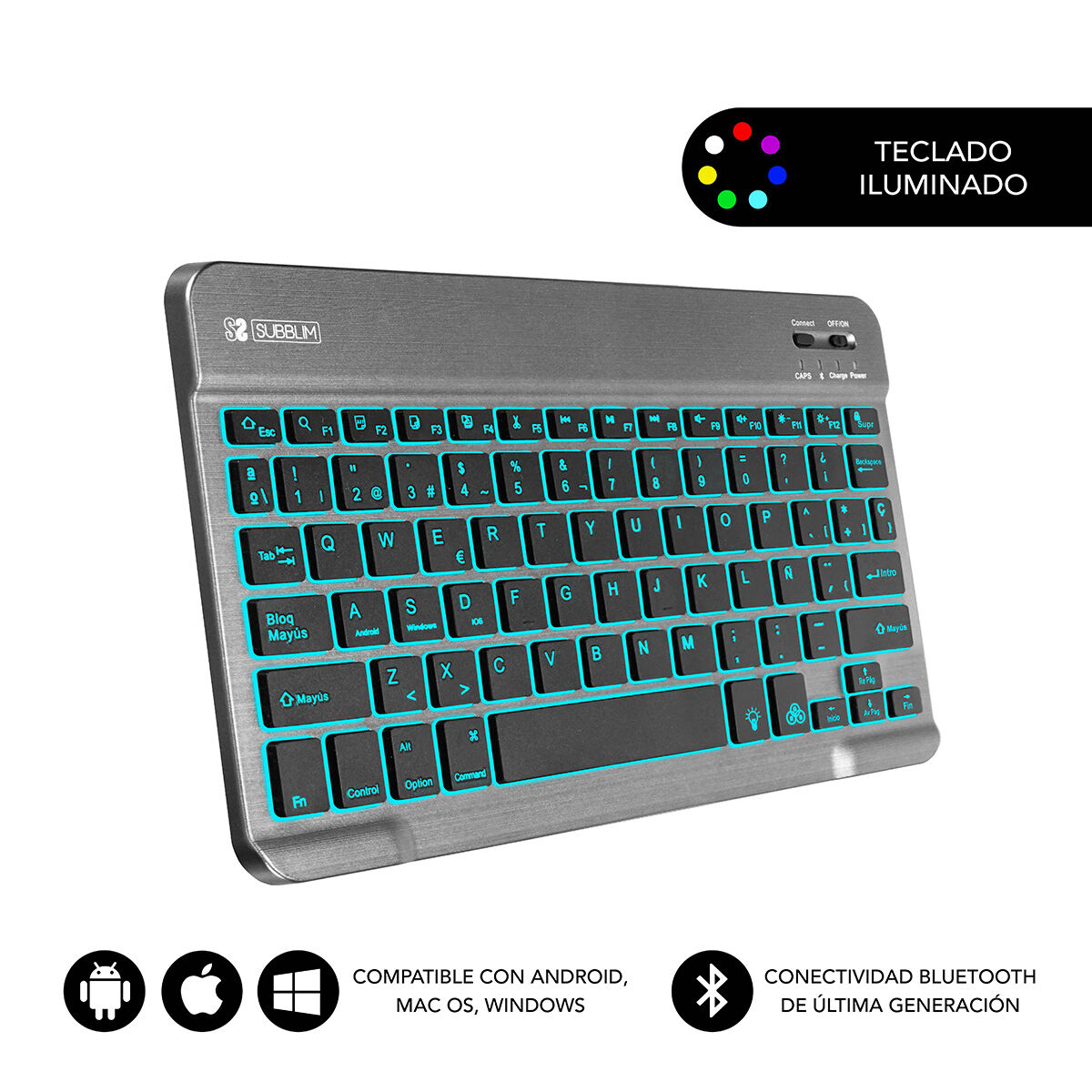 Tastatură Bluetooth Subblim SUB-KBT-SMBL31 Gri Qwerty Spaniolă
