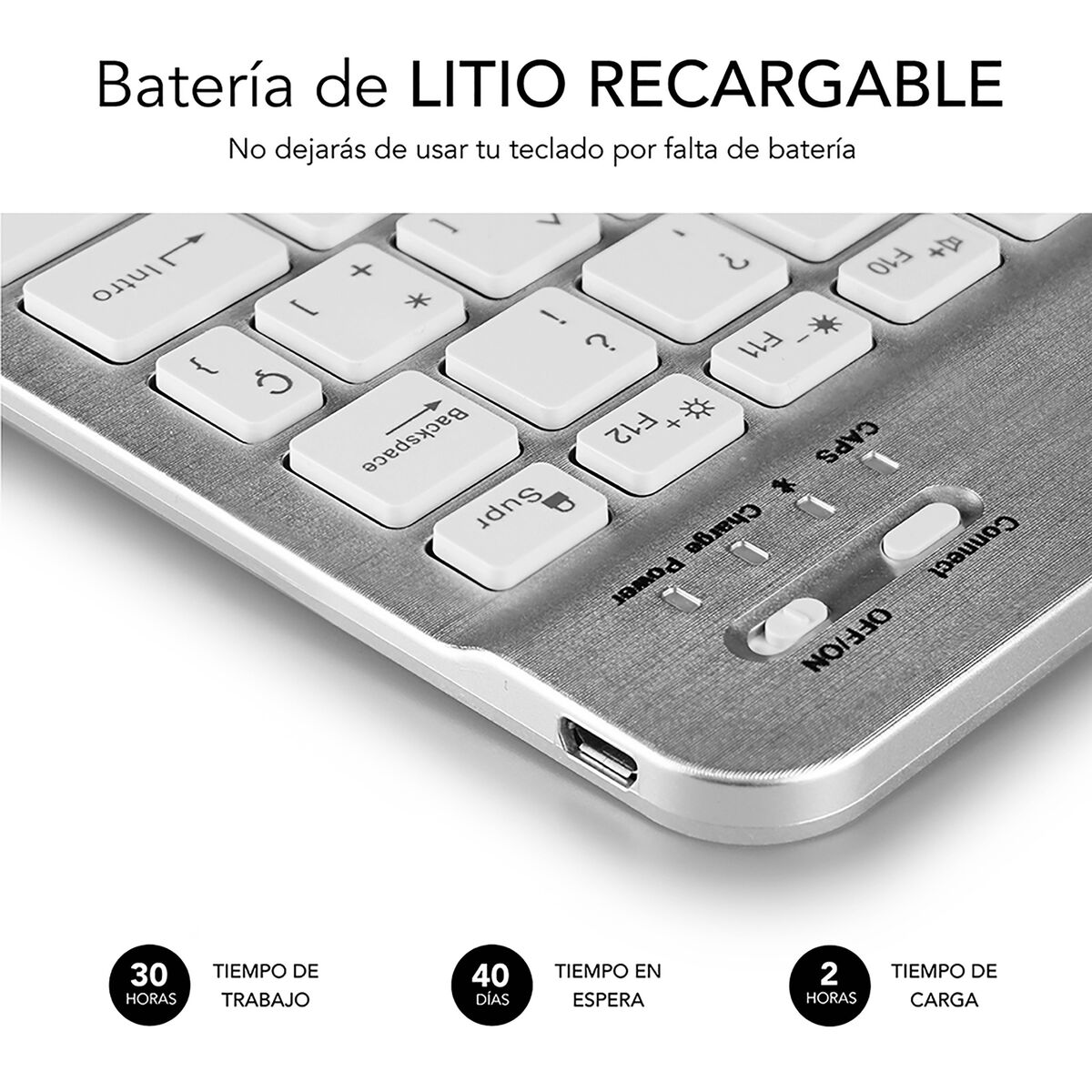 Tastatură Bluetooth Subblim SUB-KBT-SM0001 Argintiu Qwerty Spaniolă