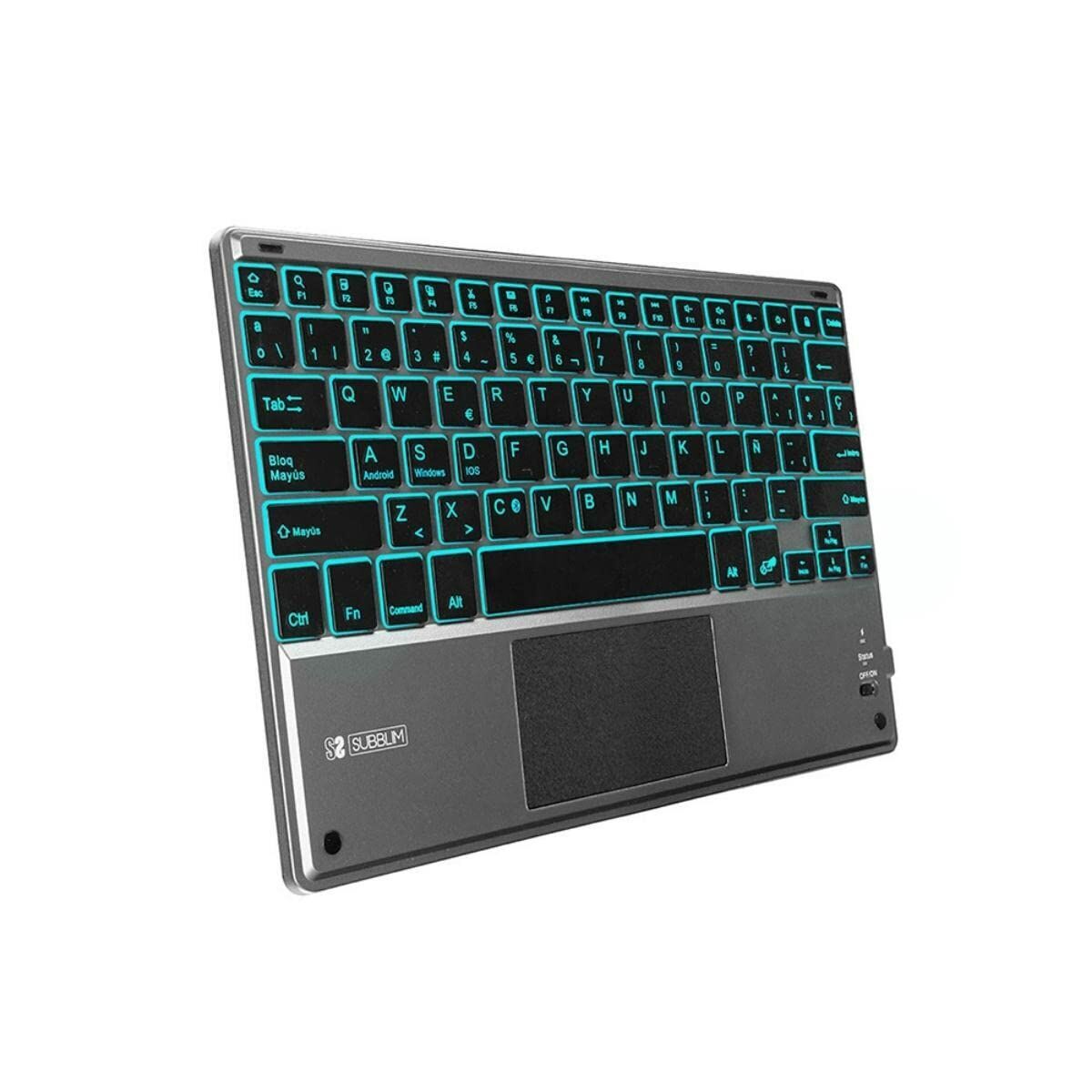 Tastatură Bluetooth cu Suport pentru Tabletă Subblim SUB-KBT-SMBT51 Gri Multicolor Qwerty Spaniolă