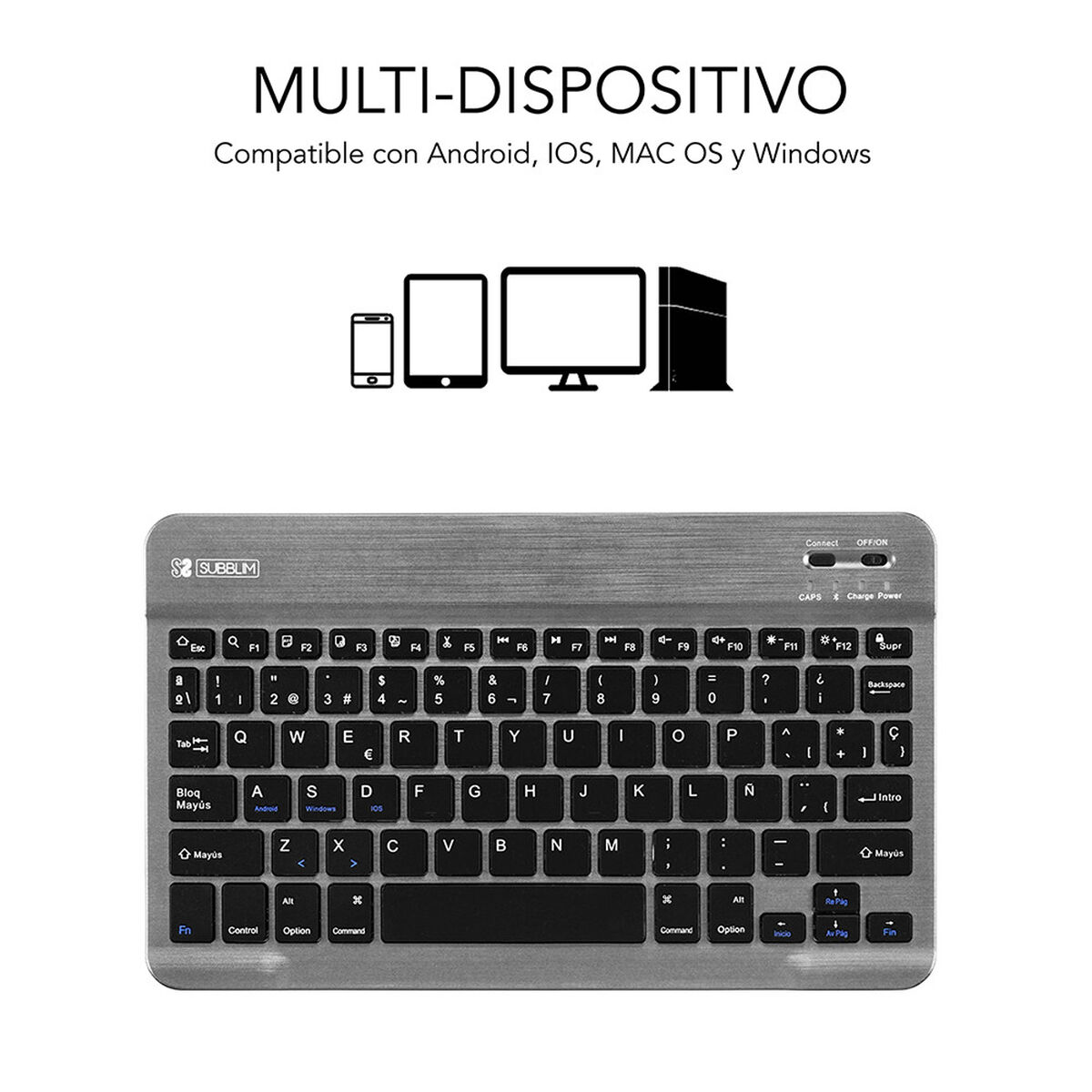 Tastatură Bluetooth Subblim SUB-KBT-SM0002 Gri Qwerty Spaniolă