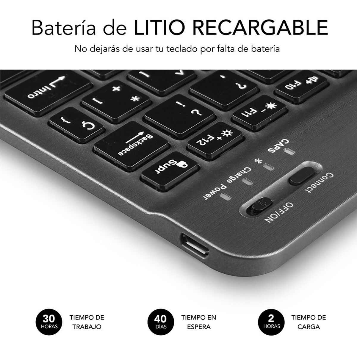 Tastatură Bluetooth Subblim SUB-KBT-SM0002 Gri Qwerty Spaniolă