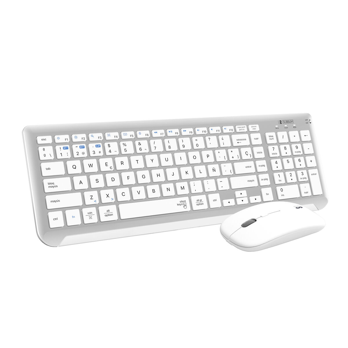 Tastatură și Mouse Fără Fir Subblim SUBKBC-DCEP10 Argintiu Qwerty Spaniolă