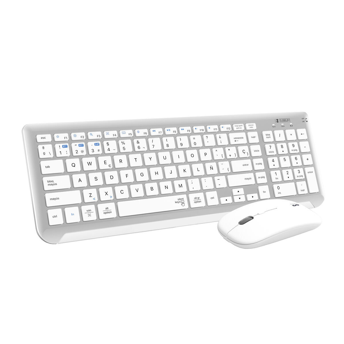Tastatură și Mouse Fără Fir Subblim SUBKBC-DCEP10 Argintiu Qwerty Spaniolă