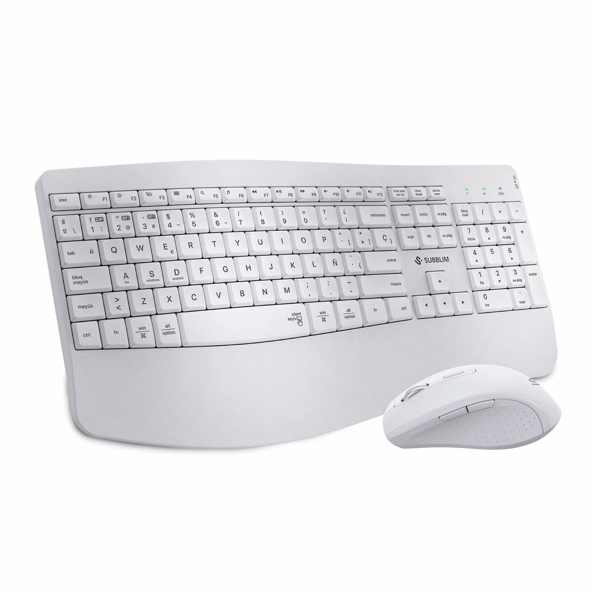 Tastatură și Mouse Subblim SUBKBC-DCOPW1 Alb Spaniolă Qwerty Spaniolă QWERTY